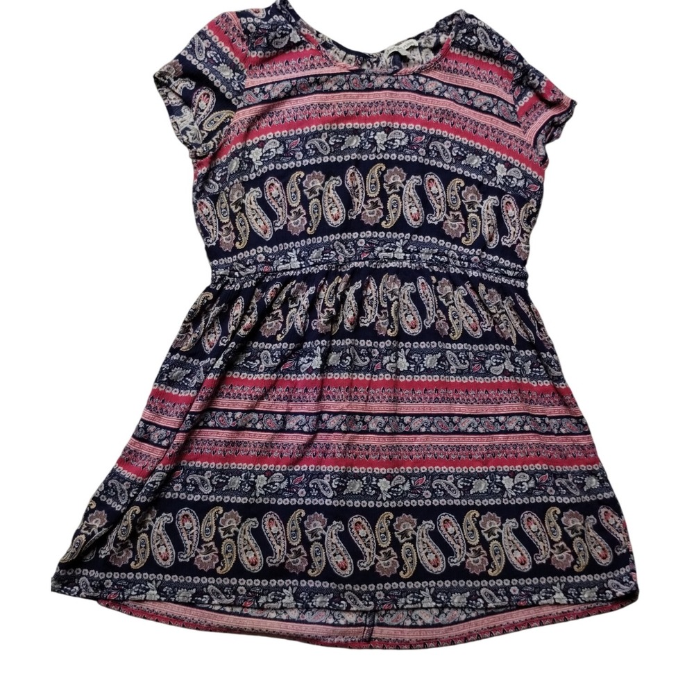 Charlotte Russe Paisley Print Dress Smocked Waist Casual XL
